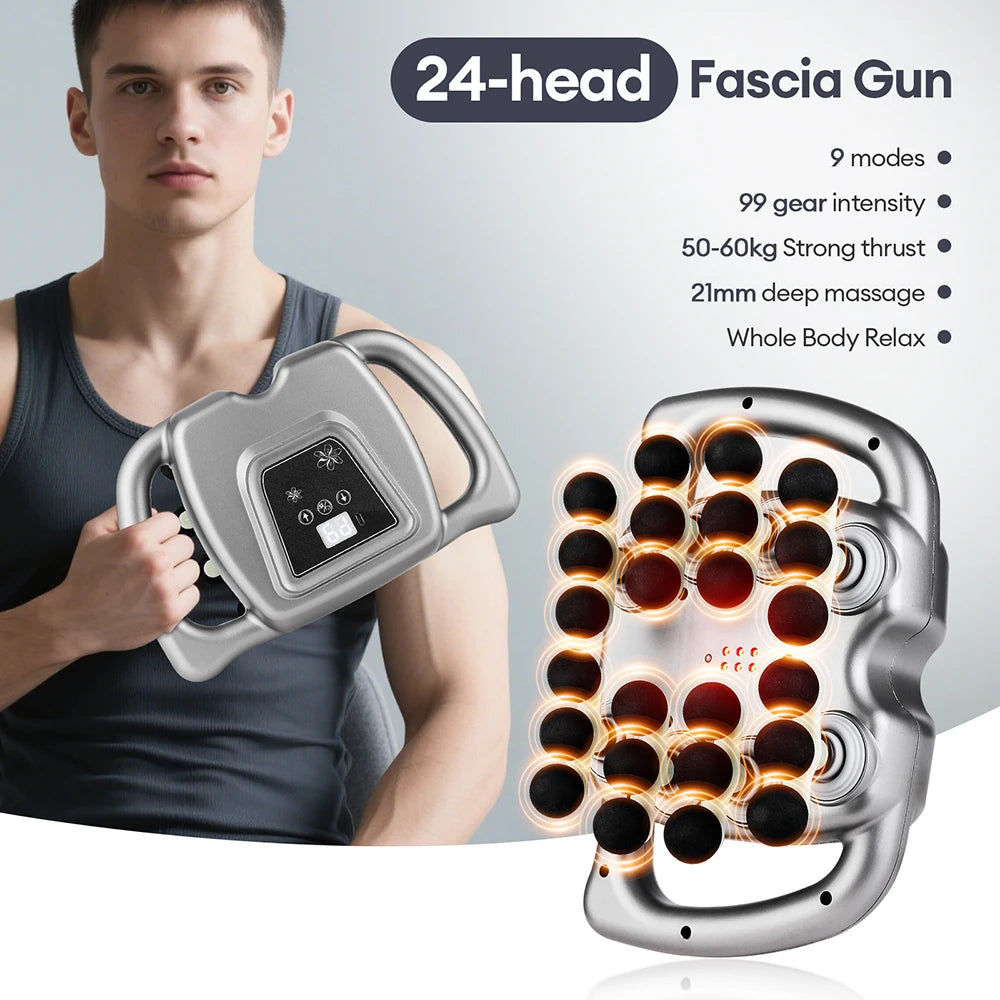 Fascia Massage Gun - 99 Strength Levels Portable Body Massager Relaxation Treatment Tidesmit