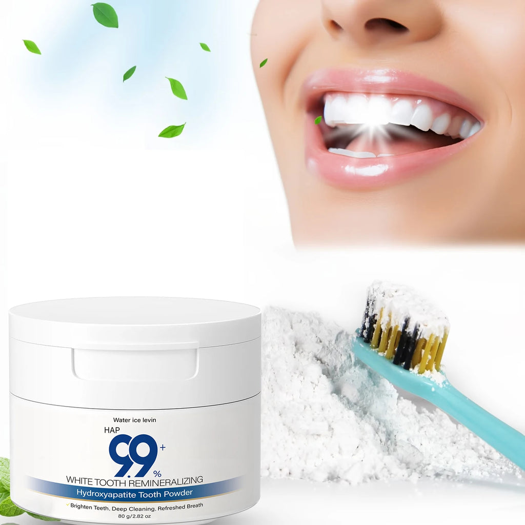 Tidesmit 99% Hydroxyapatite tooth powder for natural teeth remineralization, deep cleaning, and whitening.