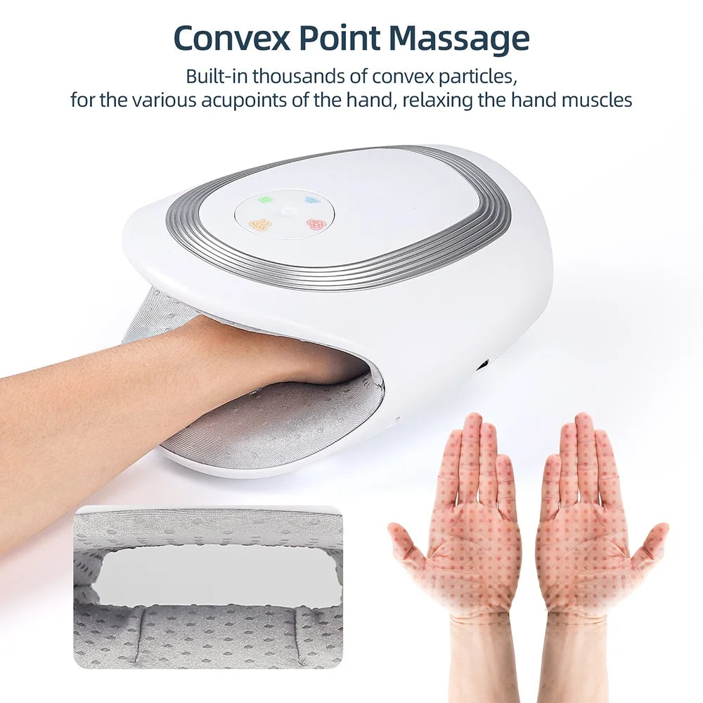 Tidesmit Electric Hand Massager with Heat and Air Compression - White Relaxation Treatment Tidesmit