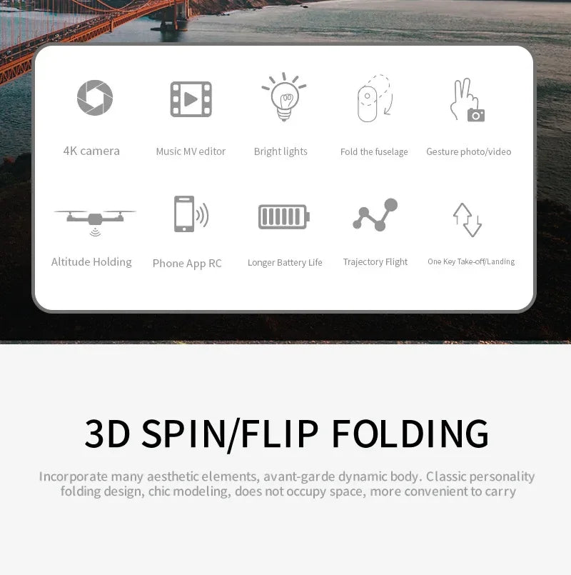4K Foldable Camera Drone with Obstacle Avoidance | Tidesmit Tidesmit