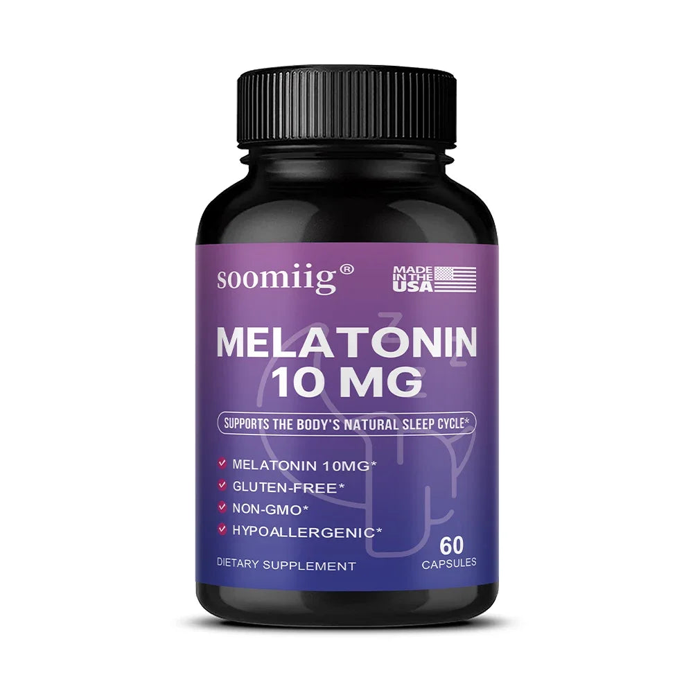Melatonin 10mg Gummies & Capsules 30/60/120pcs -  Fall Asleep Naturally, Fight Insomnia, Support Immunity & Improve Rest Quality