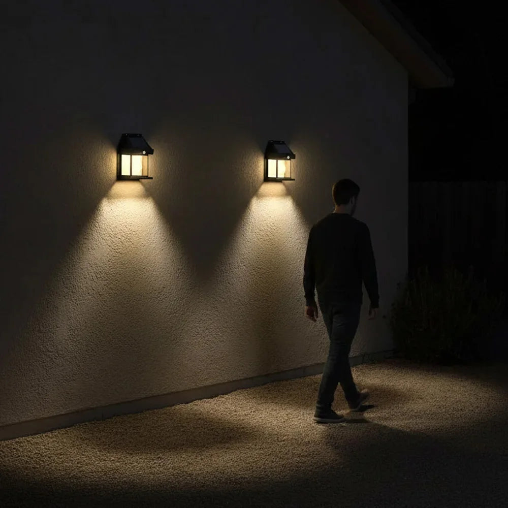 Solar Wall Light Outdoor Waterproof Motion Sensor Lamp Garden Decor Light for Porch Pathway Patio Yard Decorative Lighting
