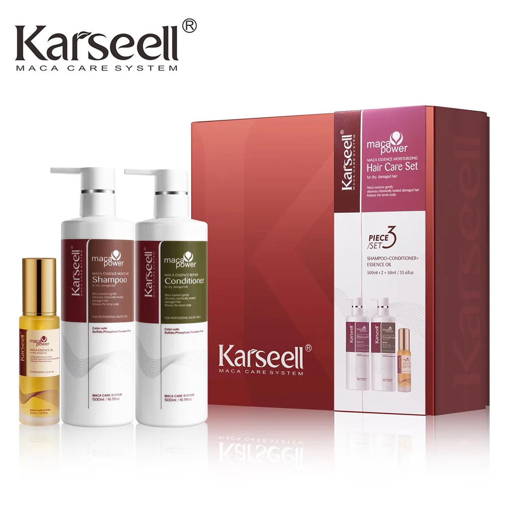 Original Karseell 500ml Moisture Shampoo Argan Oil  Moisturizing Smooth Shampoo Hair Care Set 1/2/3pcs for Dry and Damaged Hair