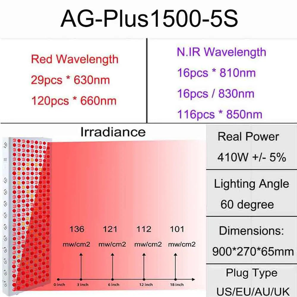 Newest 300W 500W 900W 1500W 2000W 630nm 660nm LED Red Light Therapy 810nm 830nm 850nm NIR Therapy Light for full body, grow lamp