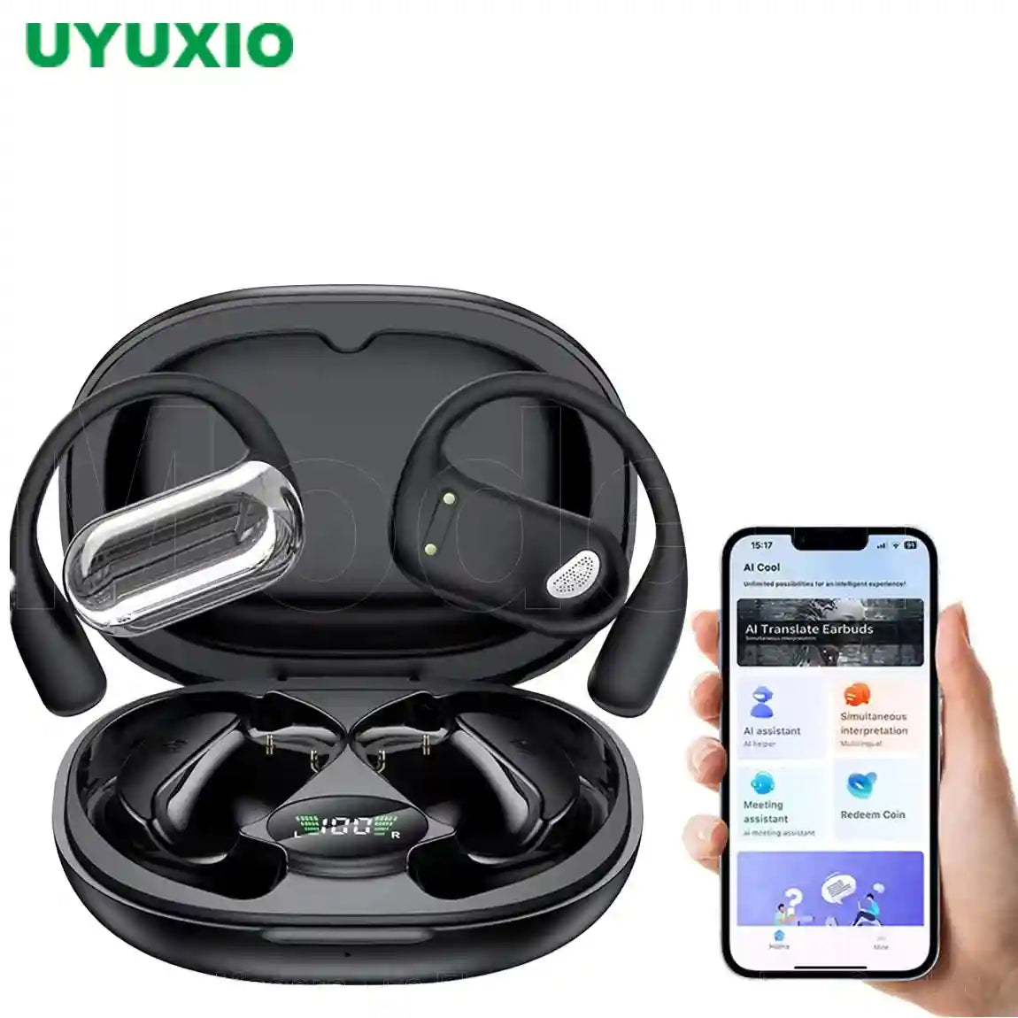 Tidesmit Real Time Translator Earbuds - 144 Languages, Black Tidesmit