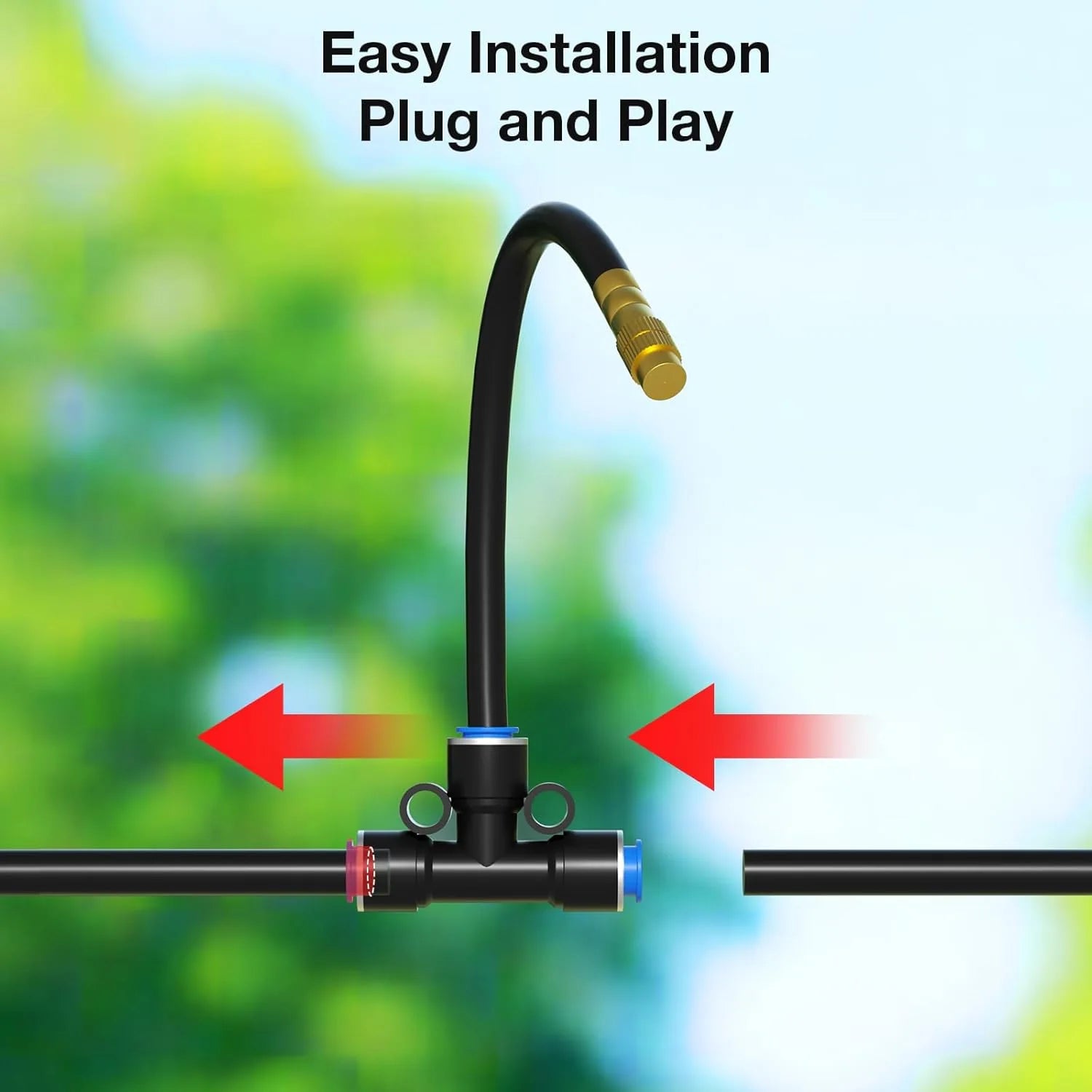 30M60M DIY Free Bending Universal Sprayer Kit 6mm Hose Patio Misting Cooling System for Garden Plant Fogging Watering Irrigation