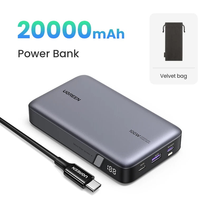 140W Portable Charger: 25000mAh PD 3.1 High Capacity Power Bank 20000mAh Tidesmit