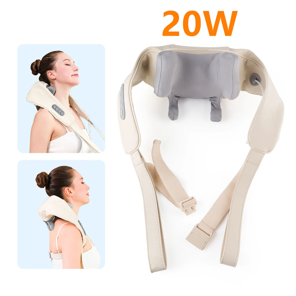 Cordless Deep Tissue Neck and Shoulder Massager with Heat Therapy Back Massage Instrument Tidesmit