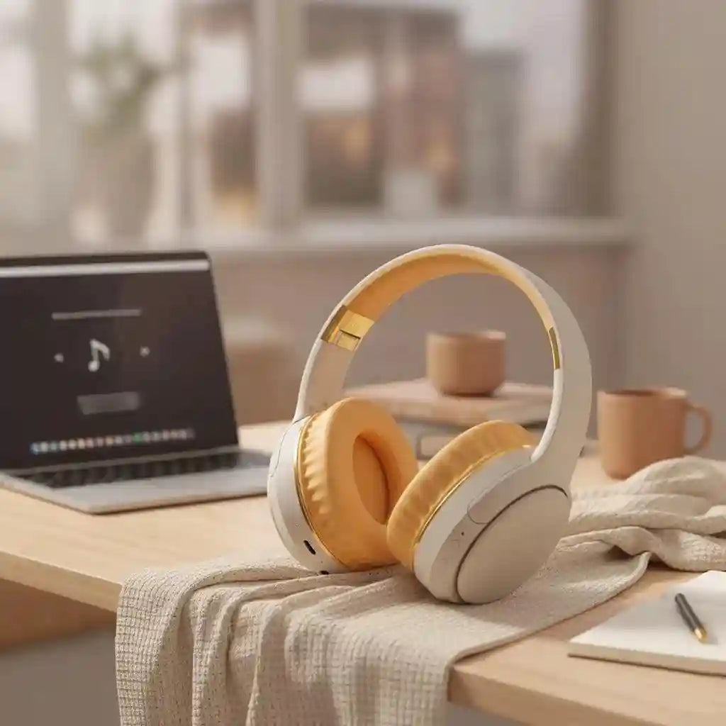 Wireless Foldable Over-Ear Headphones with Active Noise Cancellation Khaki Tidesmit