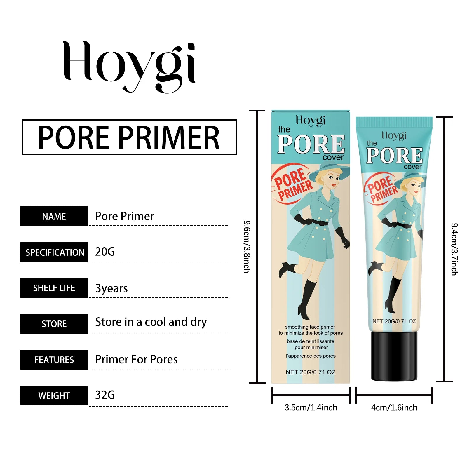 Tidesmit Hoygi pore primer texture close-up for smoothing face makeup with oil control and moisturizing formula