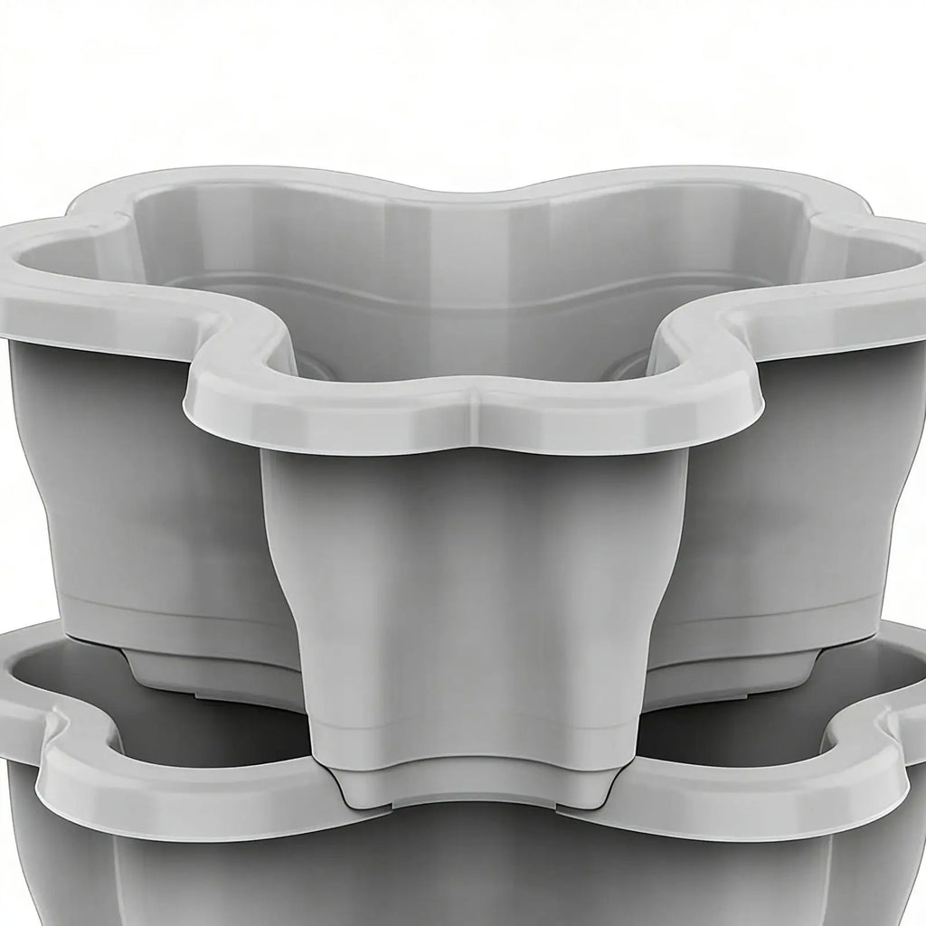 4/5 Tiers Flowerpot Vertical Tower, Stackable Flowerpot Multi-Layer Plastic Flower Pot for Garden Strawberry Tarts Potato Tarts