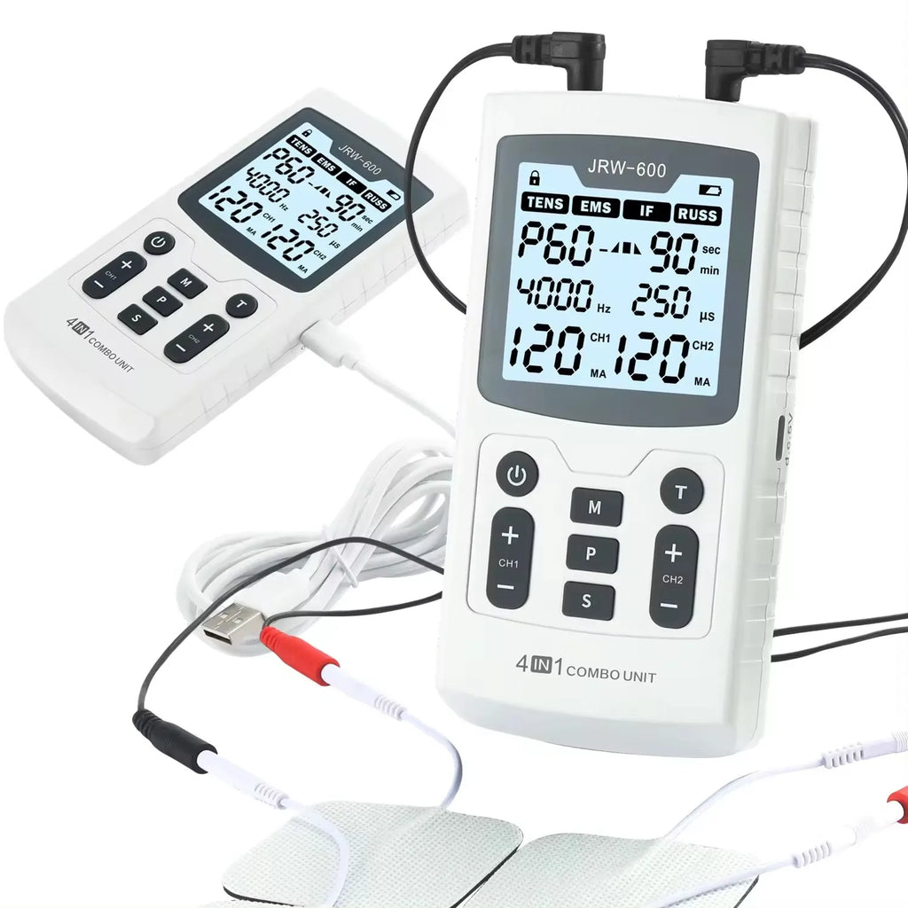 Electric Muscle Stimulator: 4-in-1 TENS IFT Recovery Device for Relief Body Shaping Massage Equipment Tidesmit