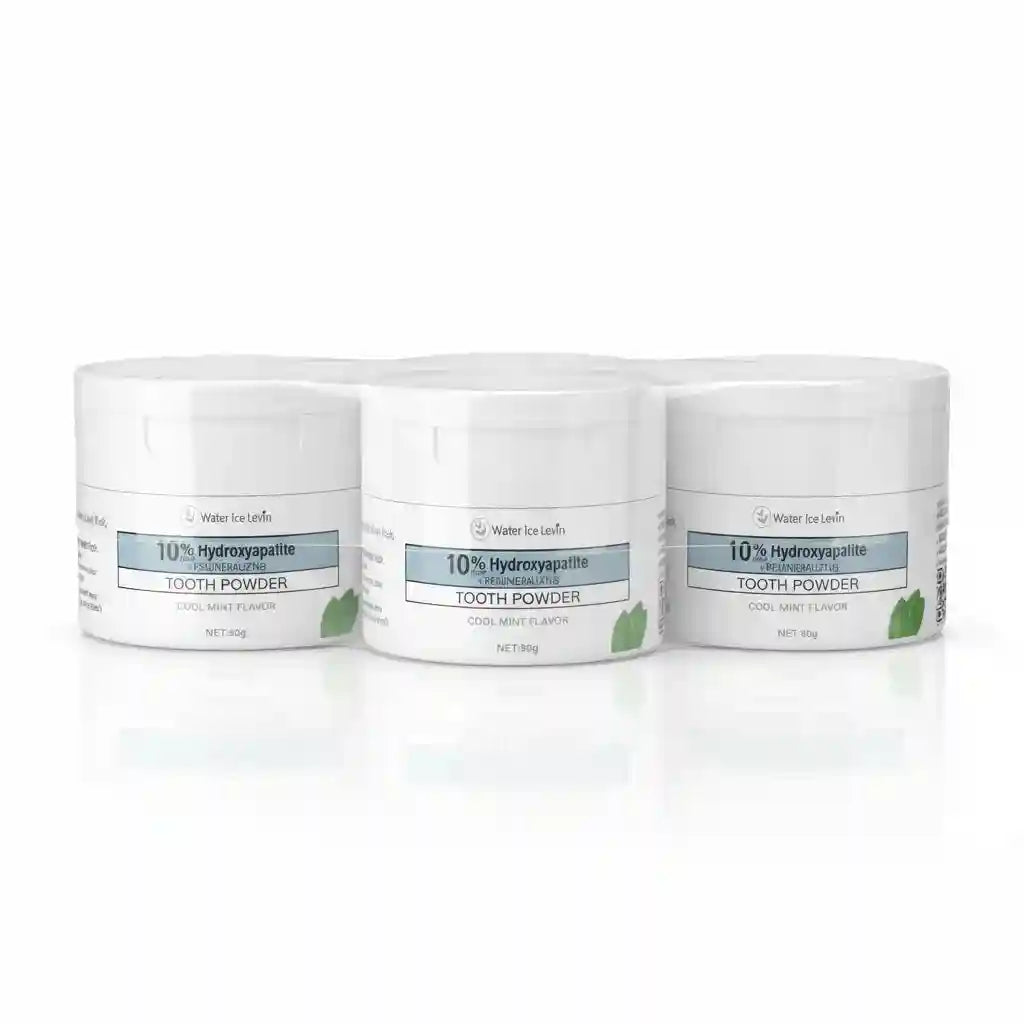 Tidesmit 10% Hydroxyapatite teeth whitening powder with cool mint, hyaluronic acid, and natural extracts.