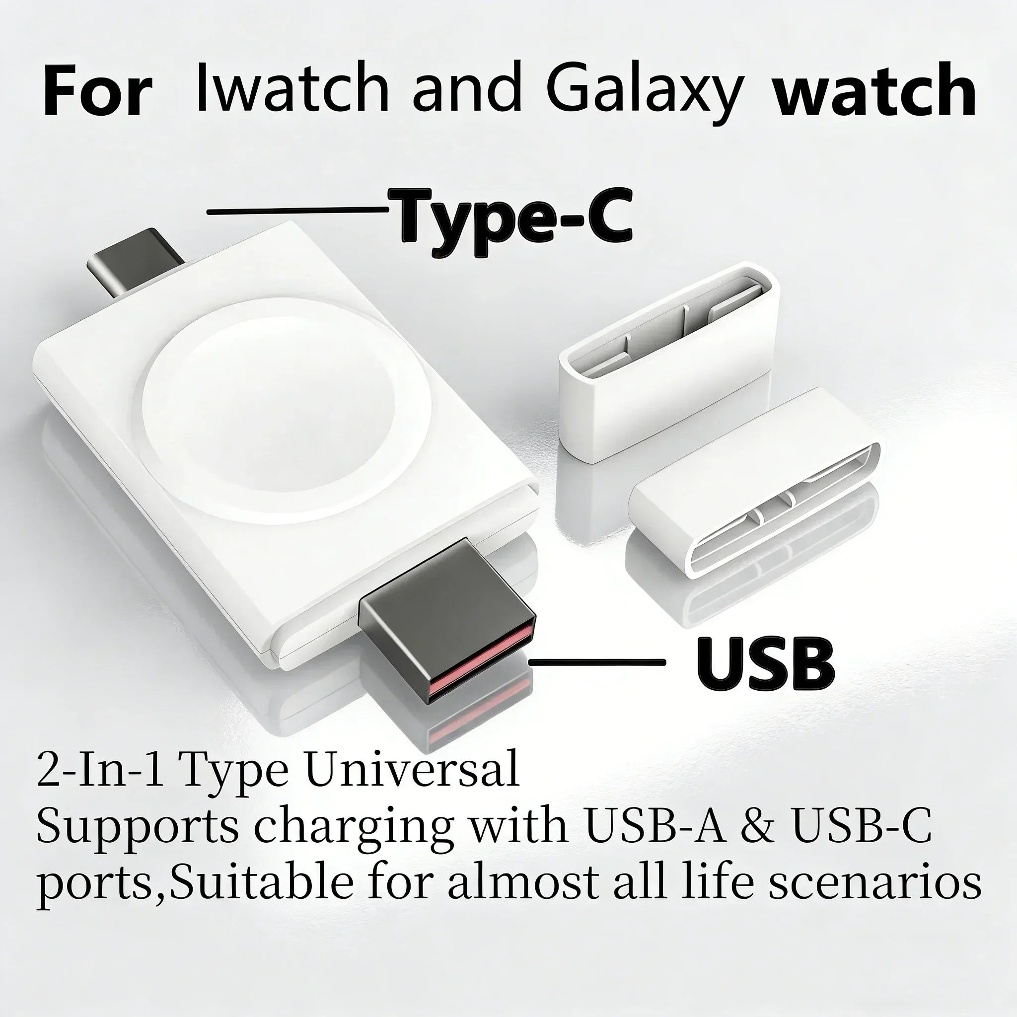 TIMESS Watch Charger For Apple Watch Series10 9 8 7-1 For SAMSUNG GALAXY Watch 8 7 6 5 4 3 2 1 Active Pro USB Charging Station