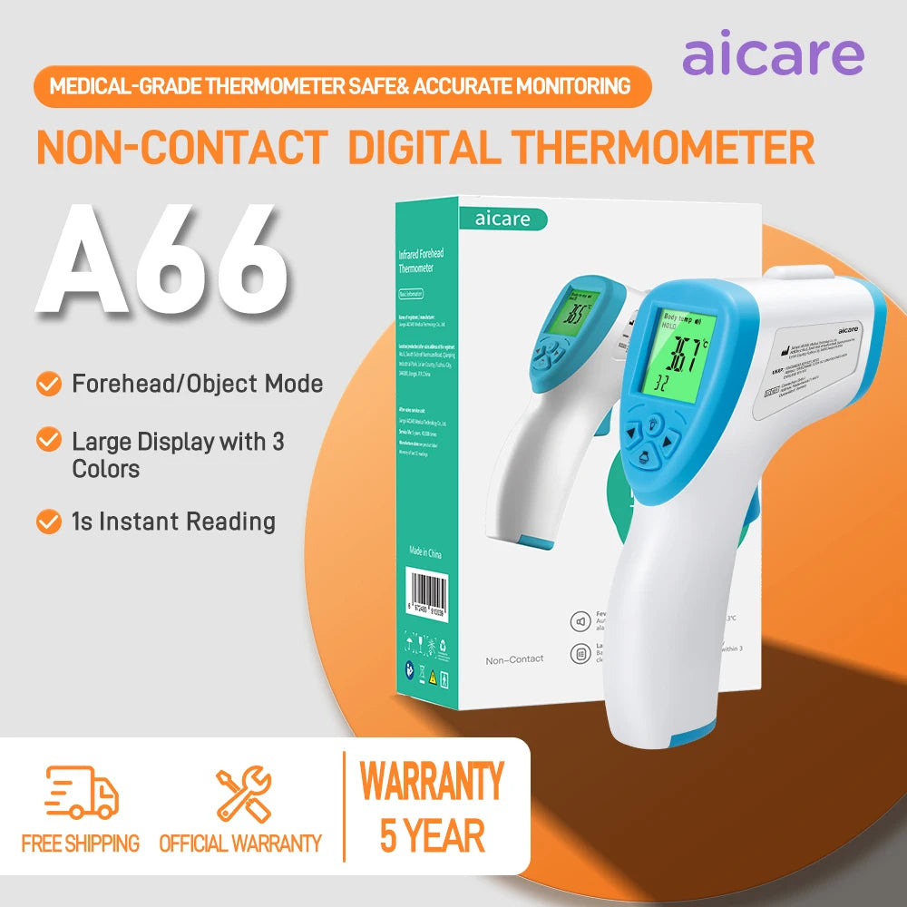 Aicare Digital Thermometer Electronic Non-Contact Medical Infrared for Baby Adults Body Medical Thermometer Home Fever Monitor