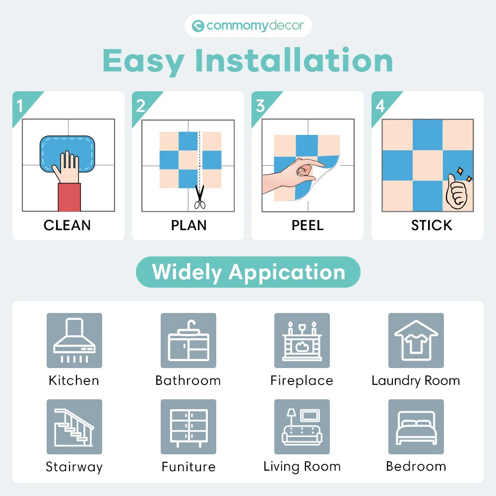 1pc/9pcs Backsplash Tile Sticker Self Adhesive Wall Sticker Peel and Stick Tile Sticker Waterproof 15cm x 30cm