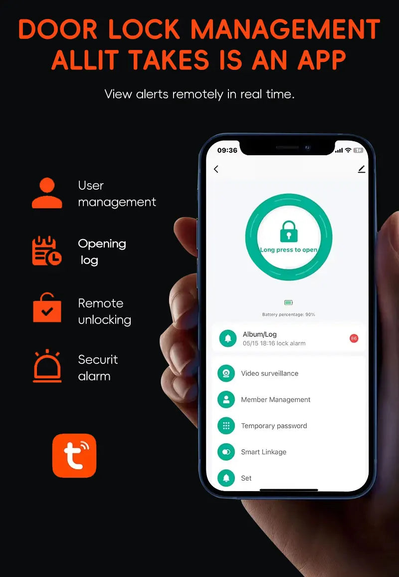 SANKESONG Tuya 3D Face Recognition Smart Lock with Security Camera Digital Electronic Intelligent Fingerprint Lock