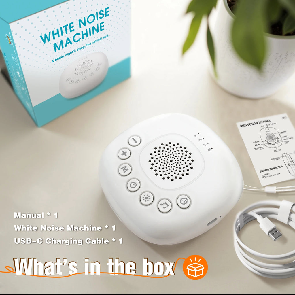 White Noise Sound Machine with 24 Soothing Sounds Sleep Aid for Babies Kids Adults  Rechargeable Night Light Newborn Gifts
