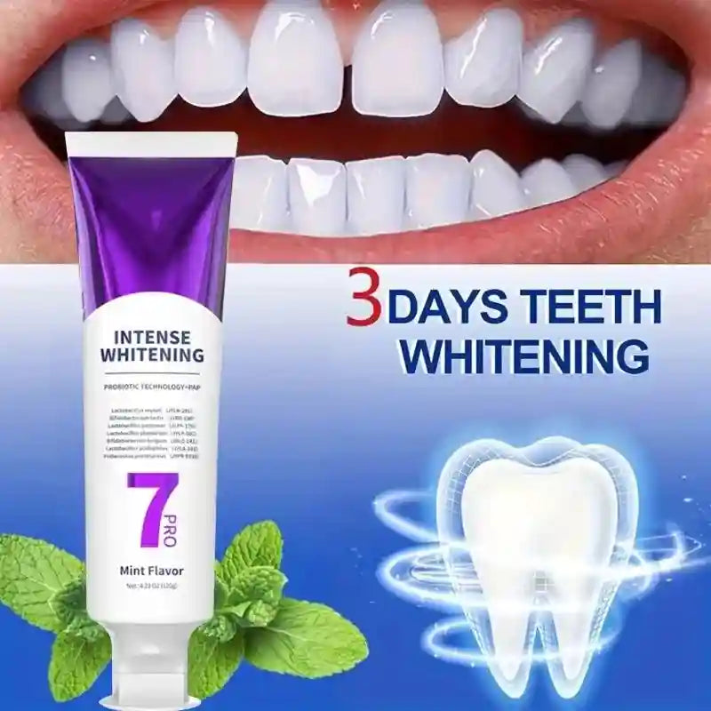 Tidesmit 7D Probiotic Advanced Whitening Toothpaste tube for deep cleansing and fresh mint breath