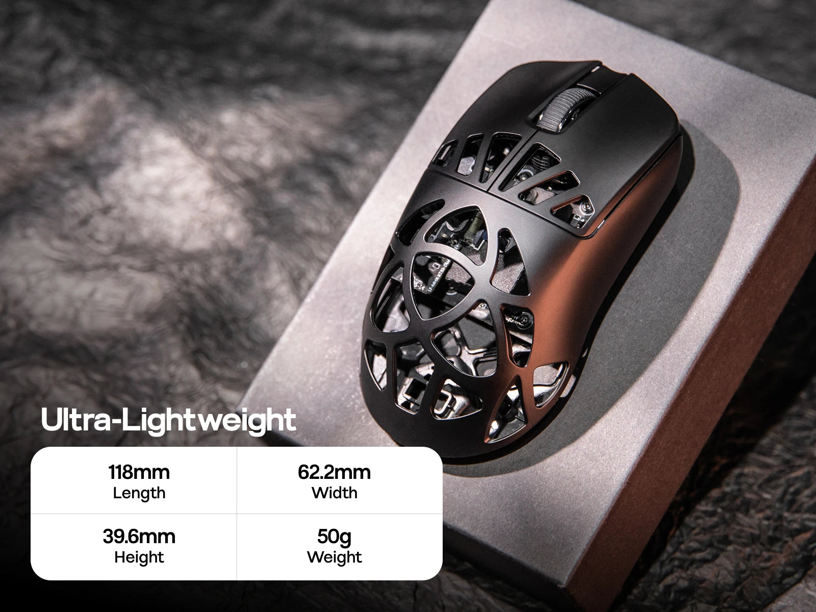 EPOMAKER Carbon X Gaming Mouse Wired/2.4G/BT Wireless Ultra-Lightweight Carbon Fiber Shell Mouse with PAW3950 Sensor 300mAh