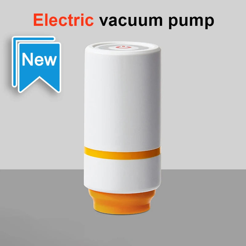 Electric vacuum pump for airtight storage containers, white