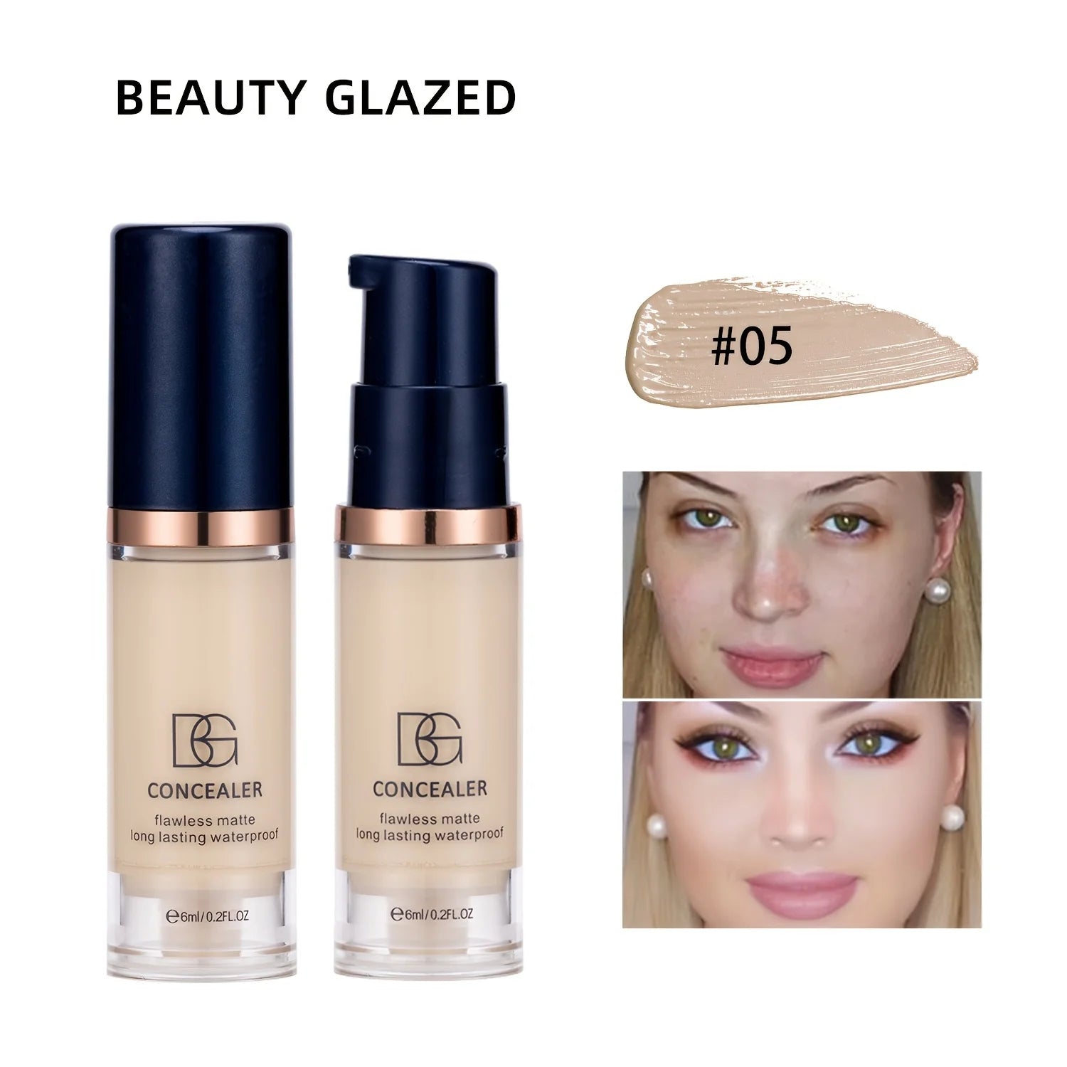 Tidesmit mini matte liquid concealer swatch showing full coverage long-lasting waterproof formula texture