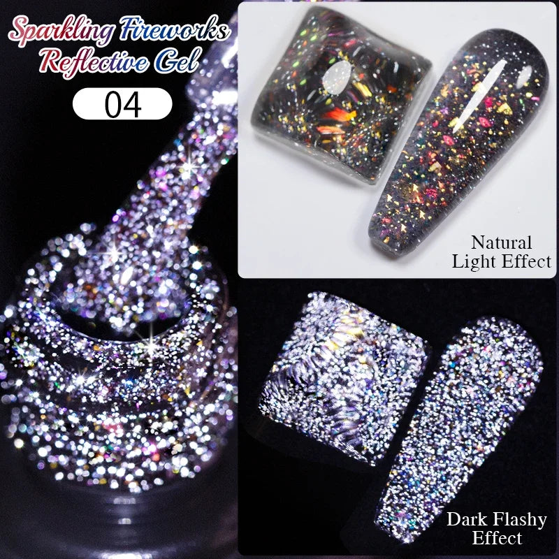 Cat Eye Magnetic Gel Polish 7.5ml - Professional Long-Lasting Nail Art Permanent Makeup Machines FireworksReflective4