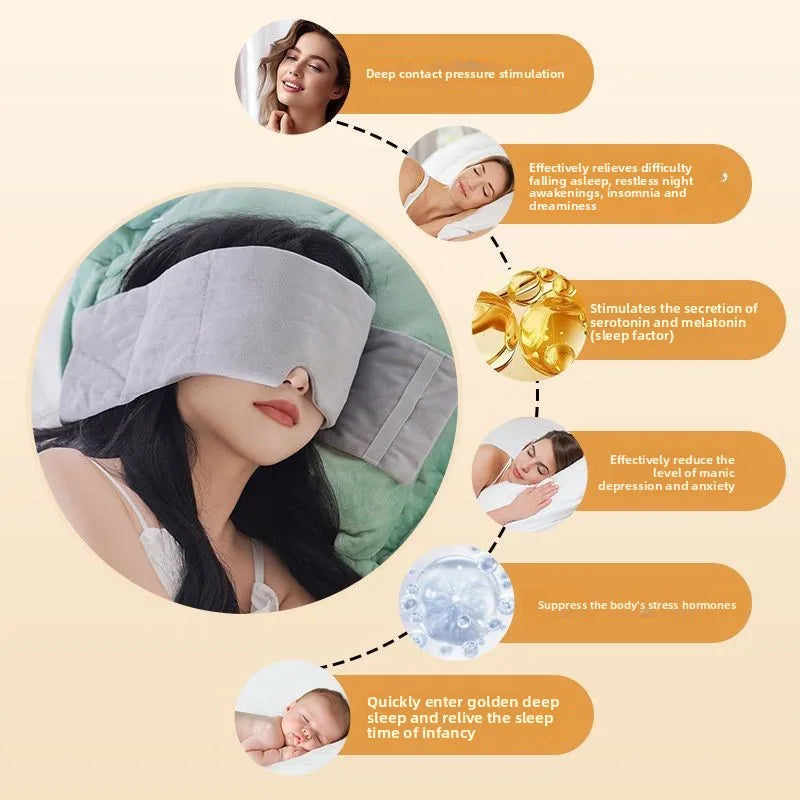 Gravity Sleep Mask Weighted Eye Mask Light Blocking Headband Fatigue Relief Sleeping Aid for Men Women Relaxation Tool Christmas