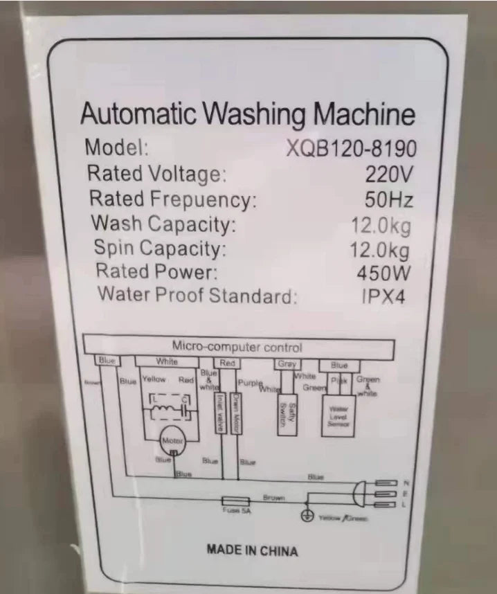 Tidesmit 12kg top load fully automatic washing machine side control panel and drum interior view