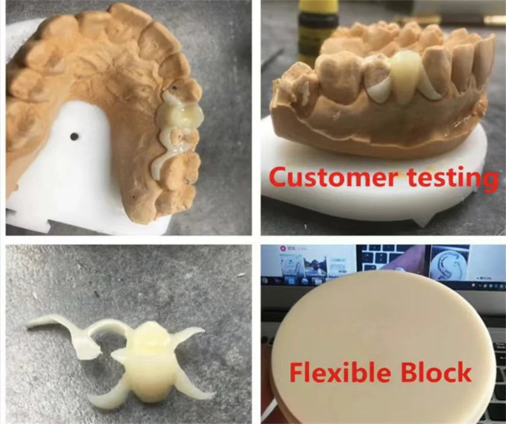 Tidesmit 98mm flexible dental PMMA disc for CAD/CAM milling and high-quality resin dental lab restoration.