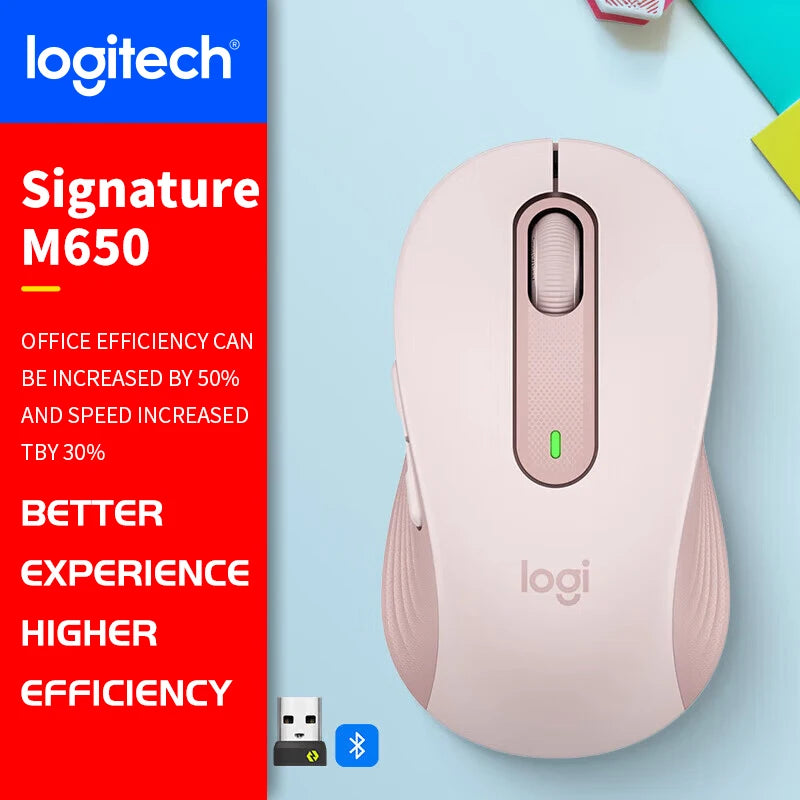 Logitech (M) Series Wireless Wired Office Mouse for Laptops, Quiet and Portable for Business and Home Use M650 M350 M350P M185