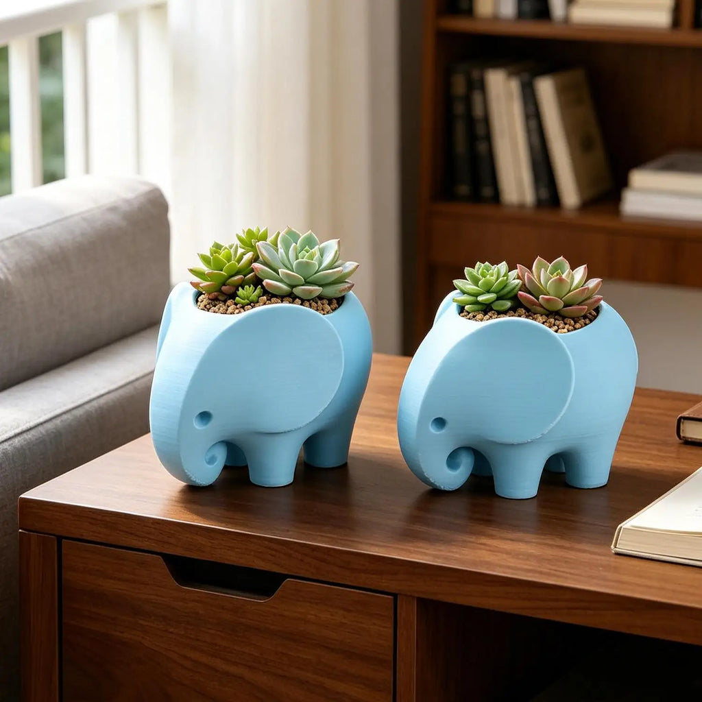 Elephant Shape Succulent Flower Pot Minimalist Practical Ceramic Flowerpot Cute Handmade Plant Pot Gifts Gardening Supplies