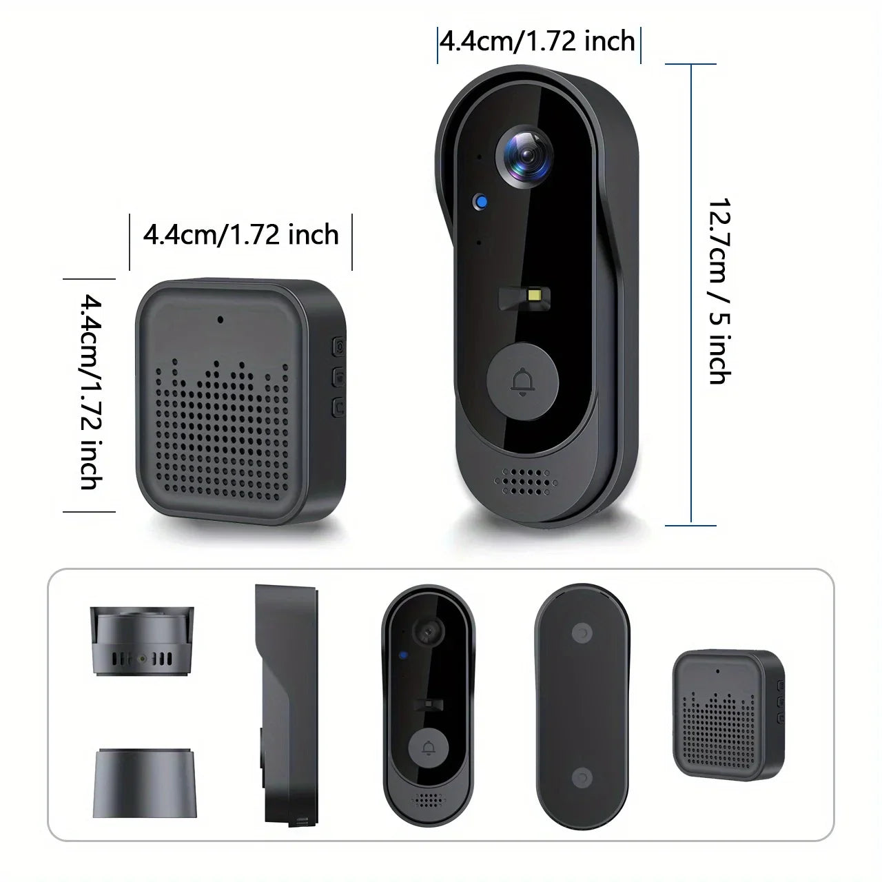 Tuya WiFi Home Smart Video Doorbell Outdoor Bidirectional HD Door Eye Camera 1080P Support SD Card Cloud Storage Waterproof