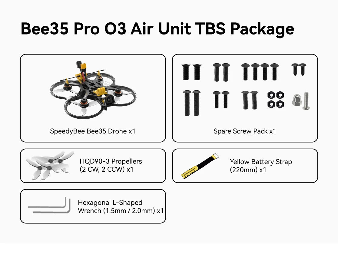SpeedyBee Bee35 Pro 3.5 Inch Cinewhoop FPV Drone with O3 Air Unit Tidesmit