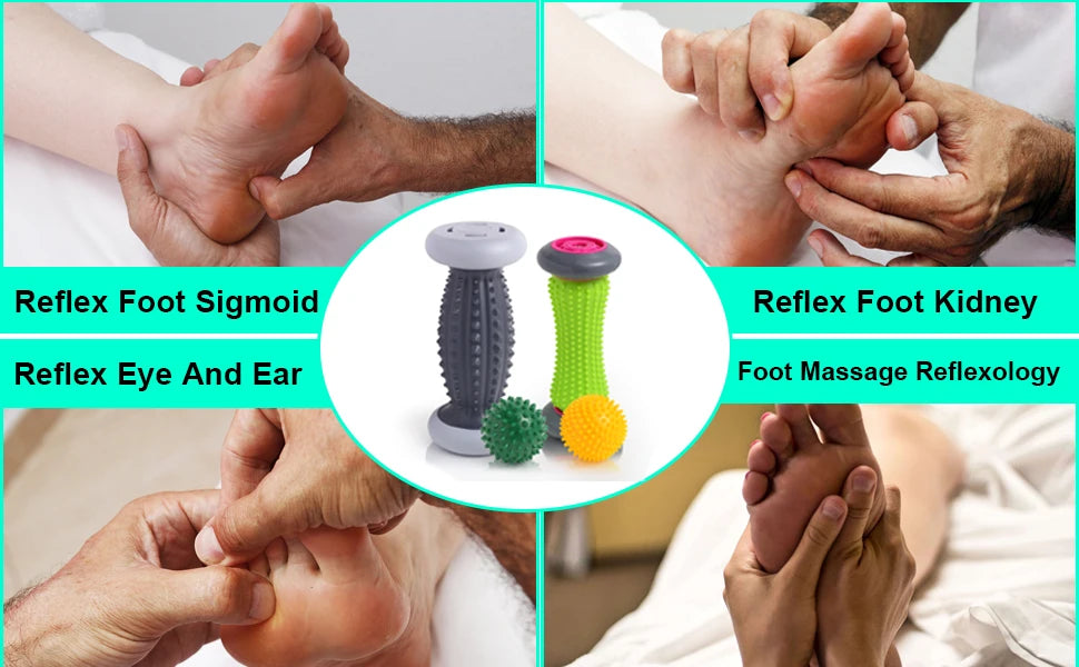 Foot Roller for Plantar Fasciitis Relief & Reflexology - Tidesmit Home Spa Tool Relaxation Treatment Tidesmit