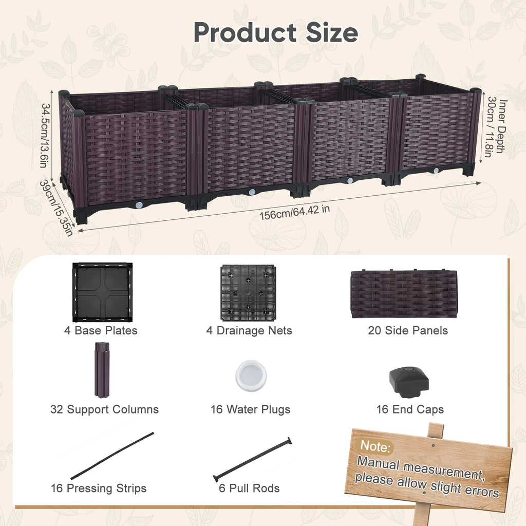 Large Raised Garden Bed Outdoor Galvanized Planter Box with Open Bottom Oval Planter Raised Bed for Gardening Plants