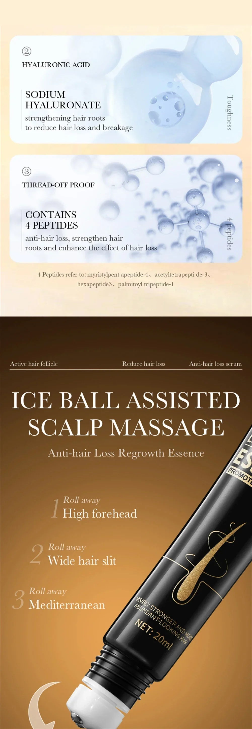 Biotin Hair Growth Oil Scalp Massage Kit - 10pcs Tidesmit Massage Cushion Tidesmit