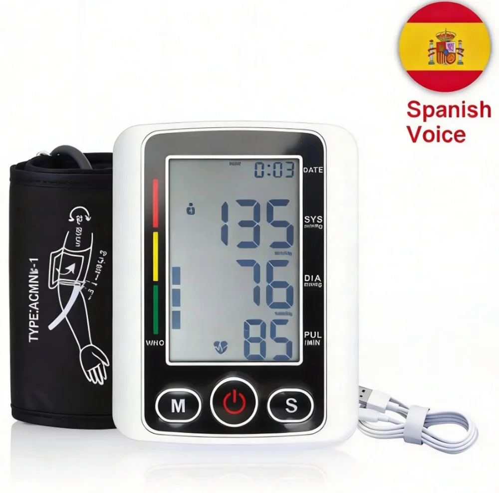 Digital Sphygmomanometer Medical Health Detector Home Upper Arm Blood Pressure Measur Adult kid Pulse Monitor sphygmomanometer