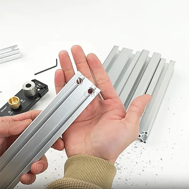 Aluminum Profile Positioning Punching Locator 20/30/40 Series Profile Universal Drilling Jig Set with M6 and M8 Step Drill Bits