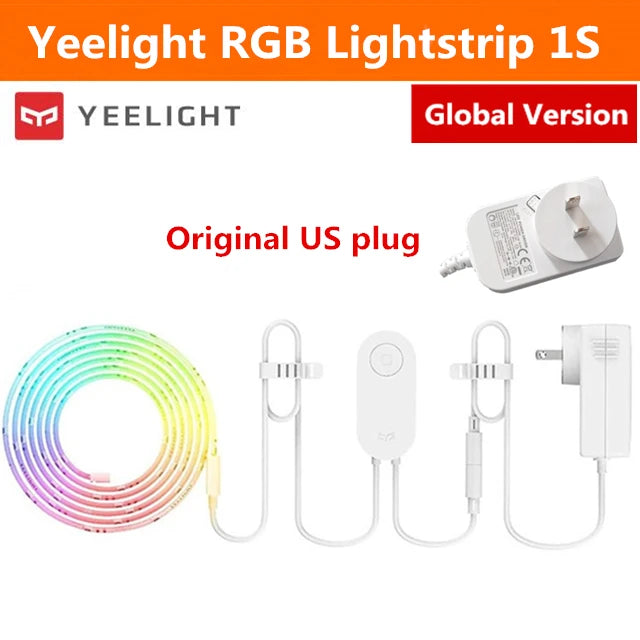 Yeelight RGB LED light strip kit with US plug, controller and power supply