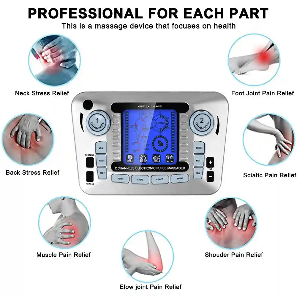 Electric Pulse Neck Massager with Heat Therapy - Rechargeable Pain Relief Eye Massage Instrument Tidesmit