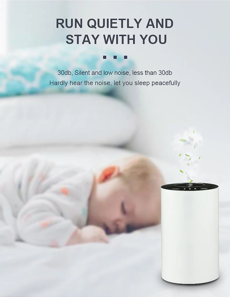 Waterless Aroma Diffusers For Essential Oils Diffuser Portable Smart Car Scent Machine Electric Smell for Home Room Fragrance