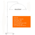 White arched floor lamp with 25-inch LED head for beauty and lash studio lighting, featuring adjustable height.