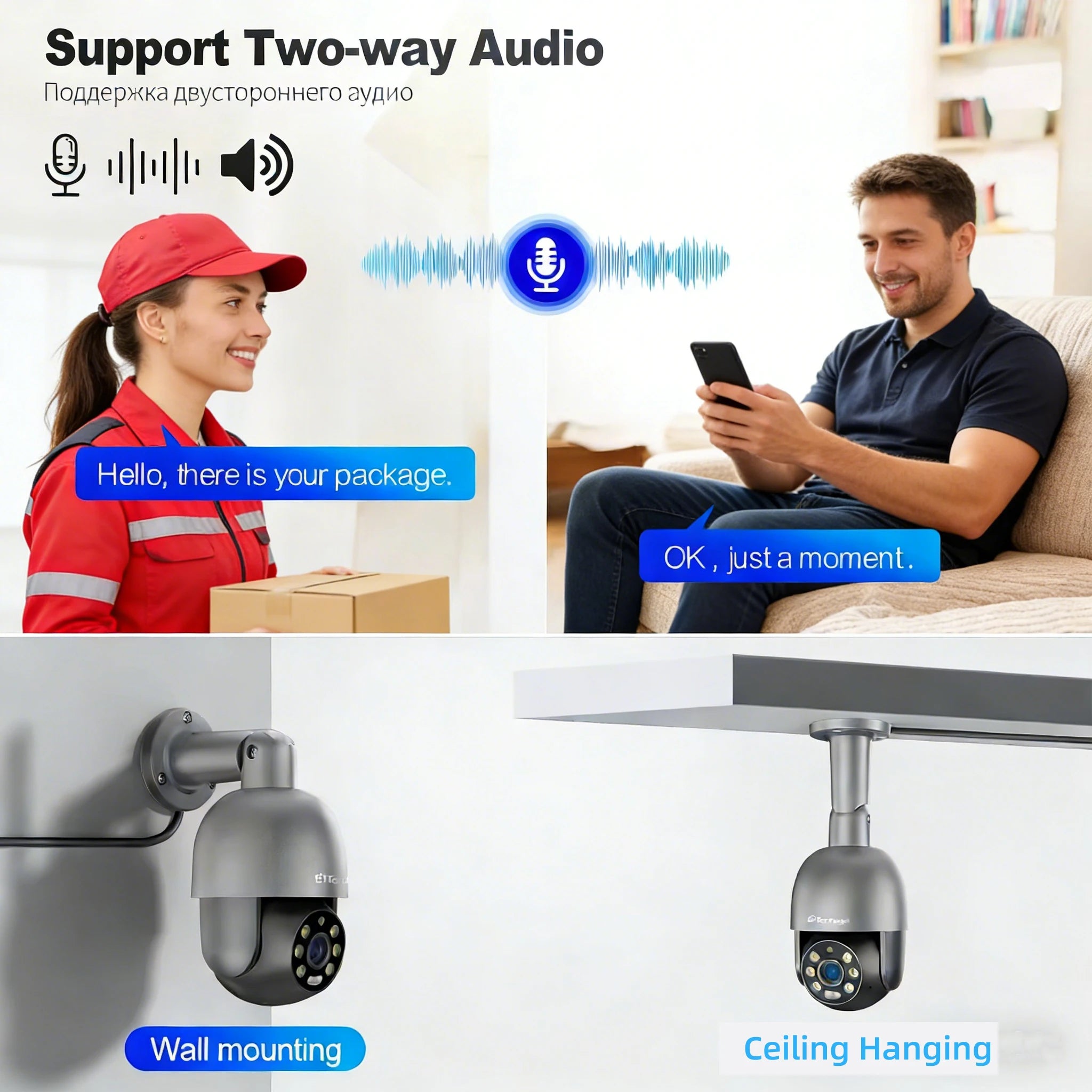 Techage 8MP 5MP 4MP PTZ Security POE IP Camera Dome Video Camera 4K Outdoor Ai Human Detected Two Way Audio Camera XMEye TF Card