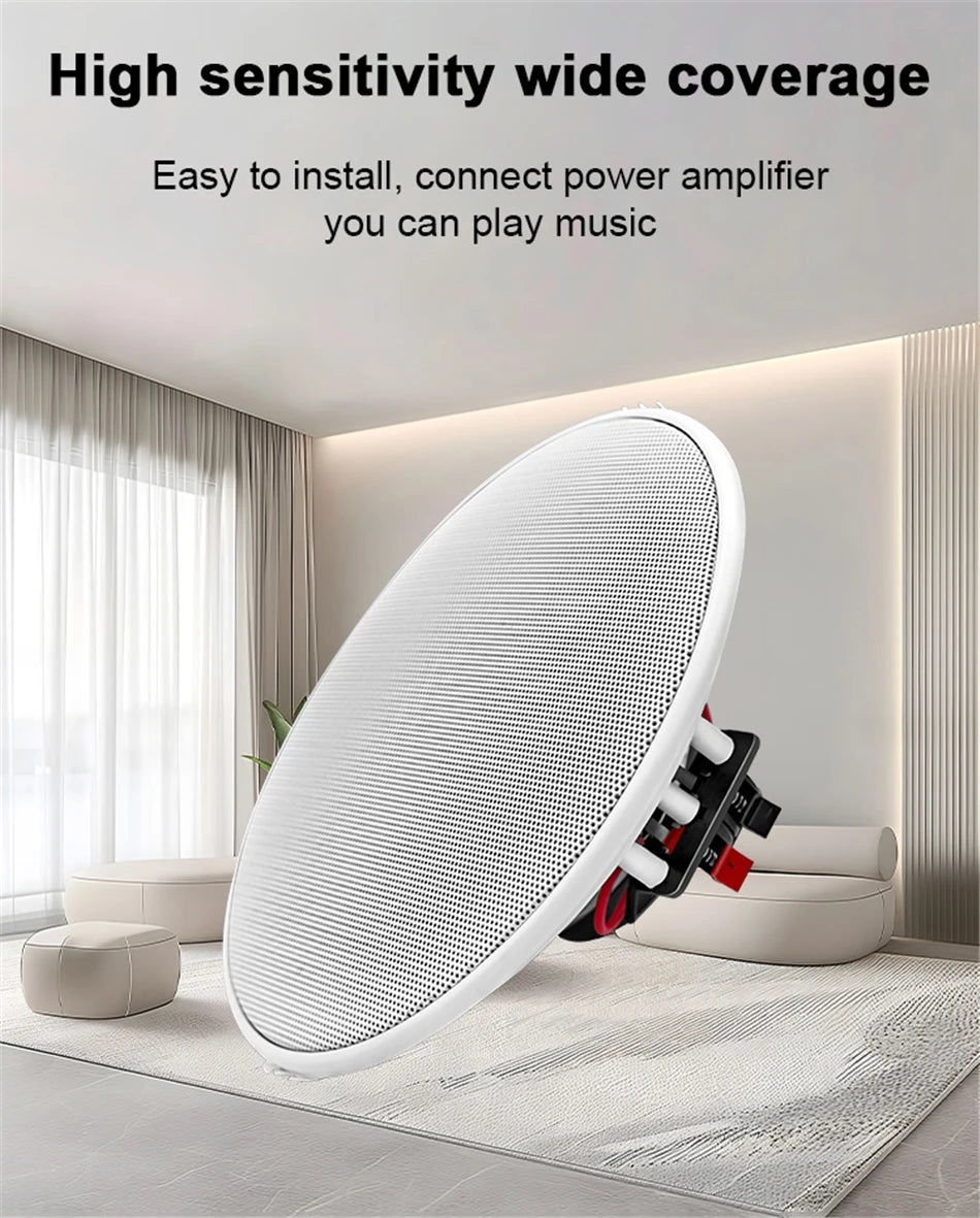 SUMWEE 8 Ohm Full Range Stereo Sound Passive Ceiling Speakers Home Theater Background Music Audio System 5 Inch In Wall Speakers