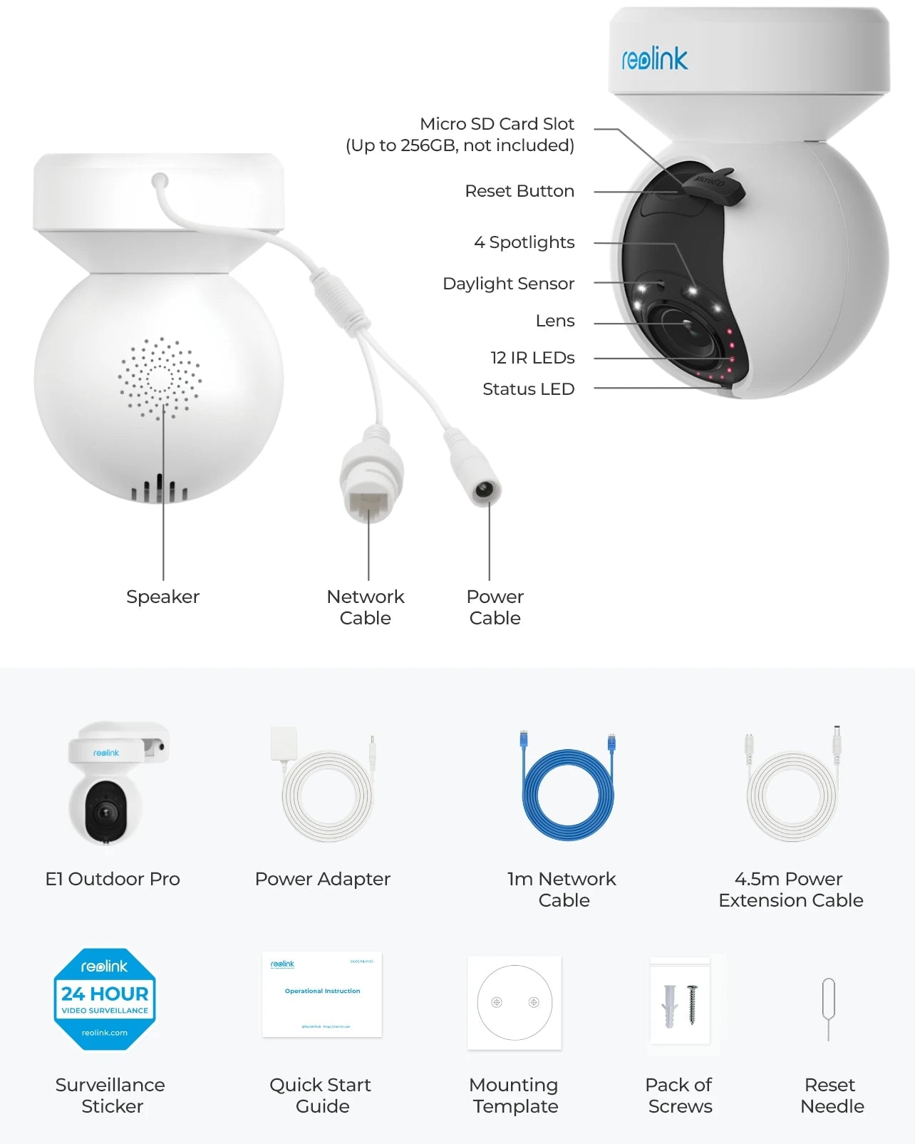 REOLINK 4K Outdoor Plug-in WiFi 6 Security Camera 3X Optical PTZ Camera for Home Security Smart Motion Tracking with Spotlight