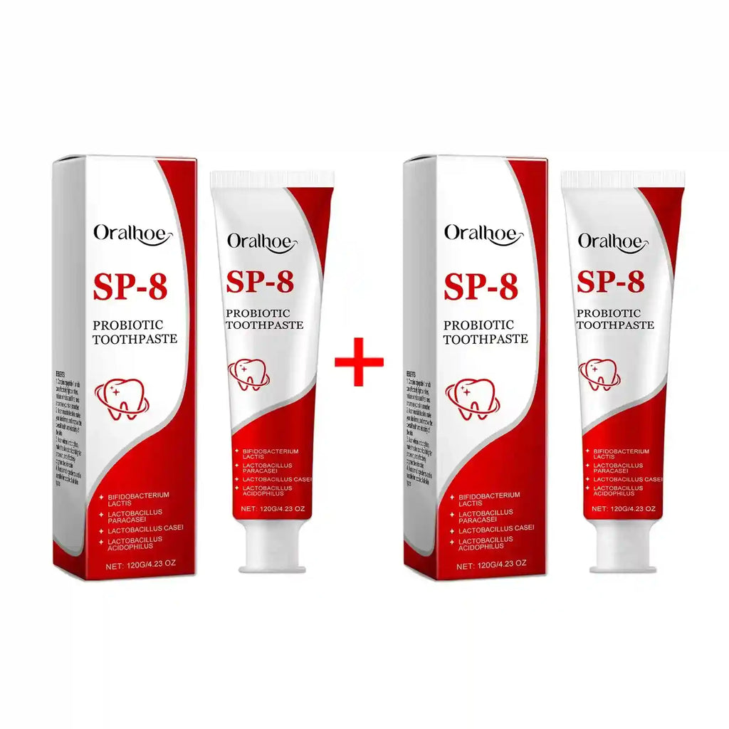 Tidesmit SP-8 Probiotic Whitening Toothpaste for fresh breath, deep cleaning, and removing plaque stains.