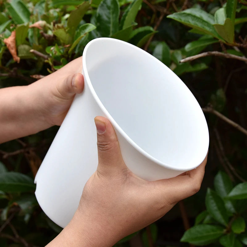 2/5Pcs White Plastic Flowerpots Simple Nursery Seedling Pot Flowers Seed Breeding Planters Container Box Garden Supplies Tool