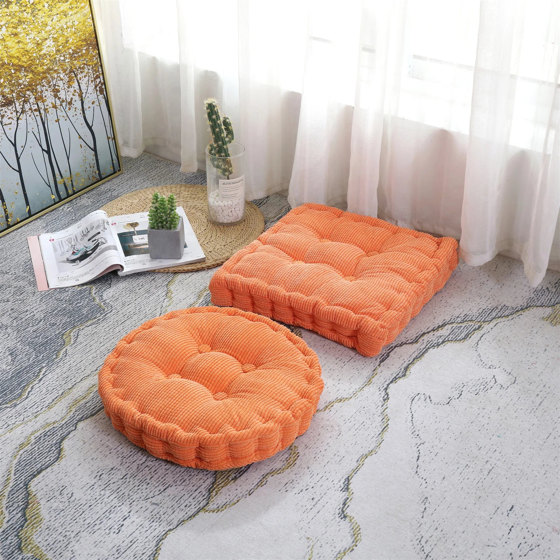 Thicken Square Round Corncob Tatami Seat Office Chair Cushion Sofa for Home Floor Decor Textile Knee Pillow Office Indoor Mat