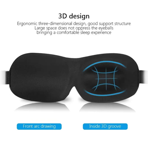 3D contoured sleep eye mask, weighted sleep mask with concave interior view for total light blocking and deep sleep.